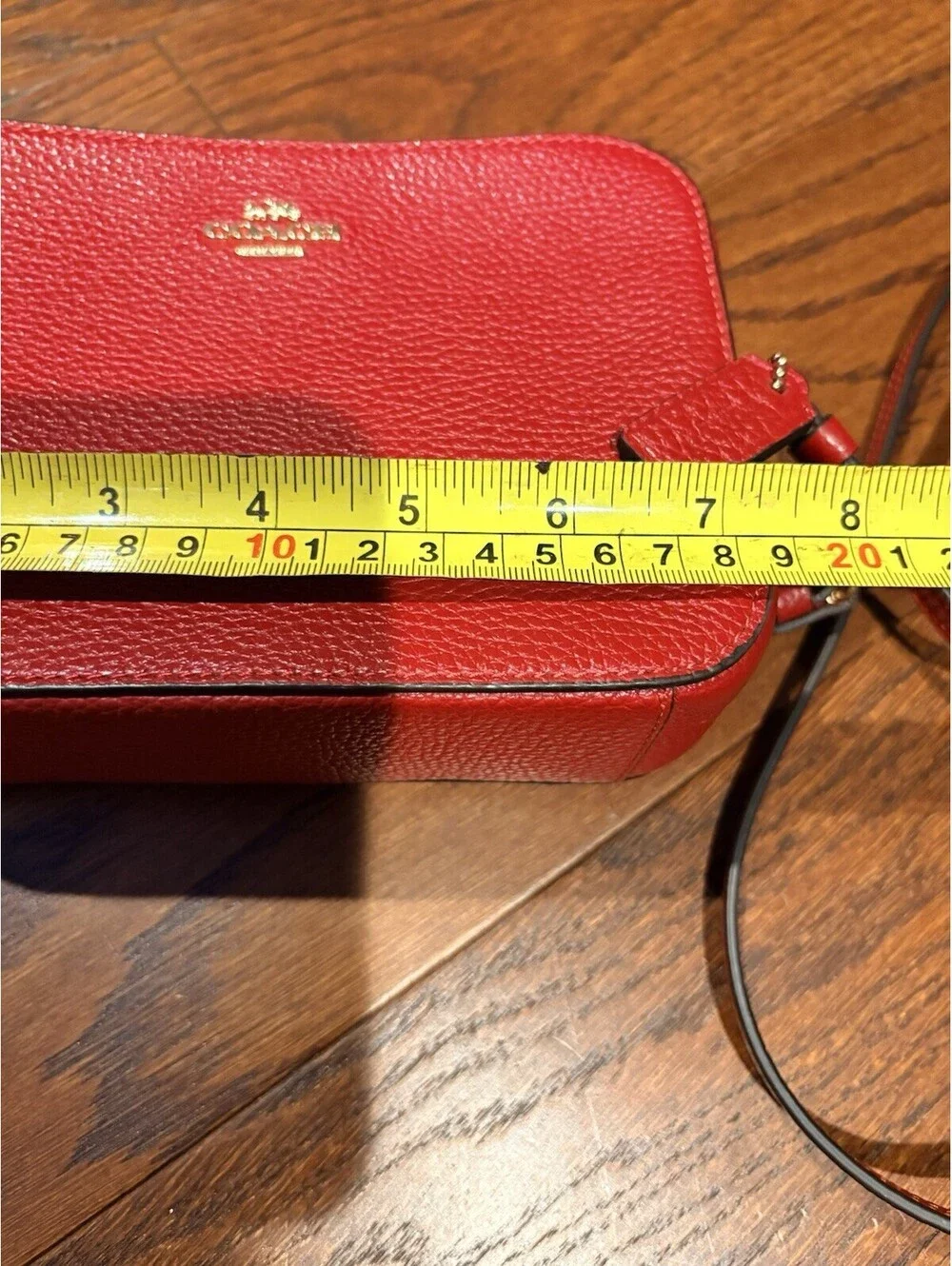 Coach RED Pebbled Leather Mini Camera Crossbody Bag